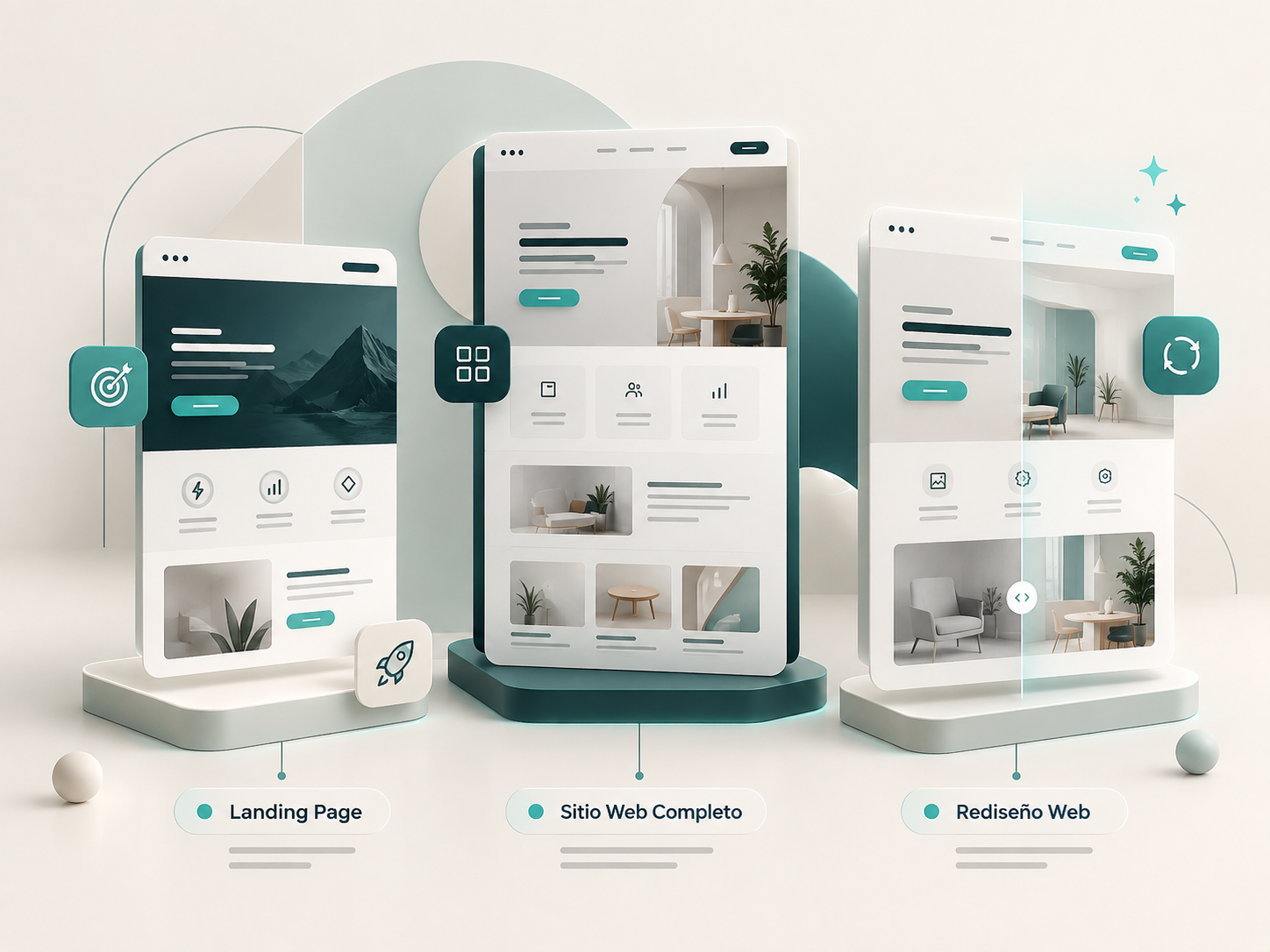 Comparación entre landing page, sitio web y rediseño web